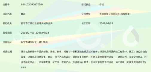 中铁信息计算机工程有限责任公司青海分公司